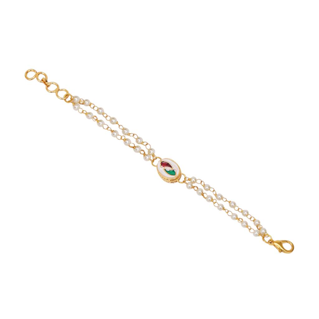 Kundan Bracelet With Layered Pearls : RRKDEC22-71