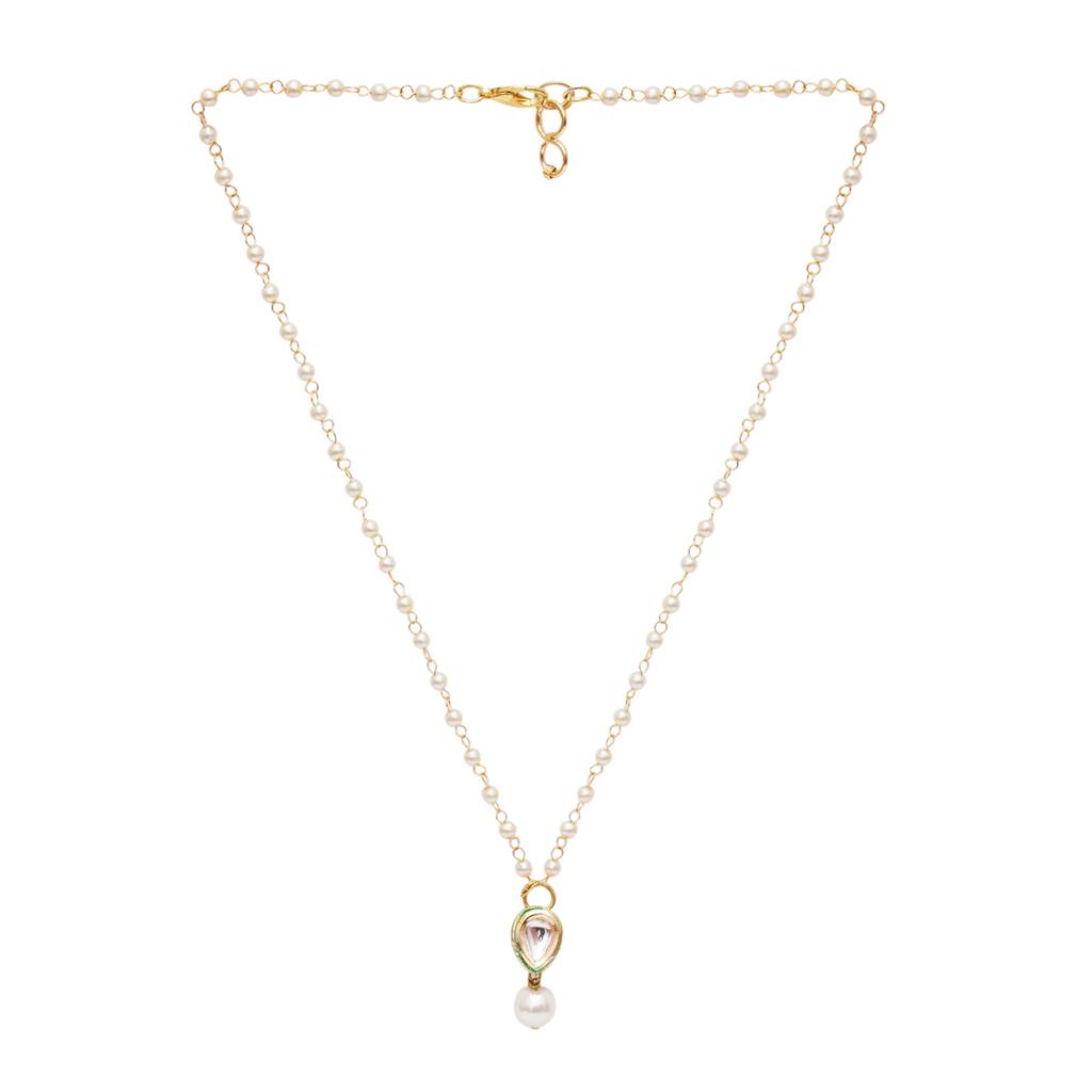 Kundan & Pearl Drop Necklace : RRKDEC22-79
