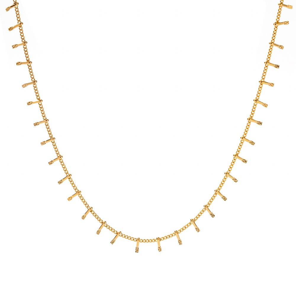 Gold Plated Daily Wear Tassel Spine Necklace : JDNW2303019