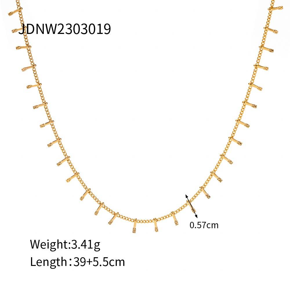 Gold Plated Daily Wear Tassel Spine Necklace : JDNW2303019