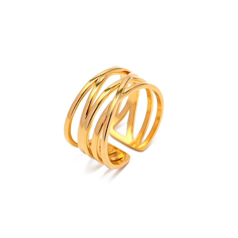 Gold Plated Daily Wear Aditi Layered Resizable Ring : JDR202365