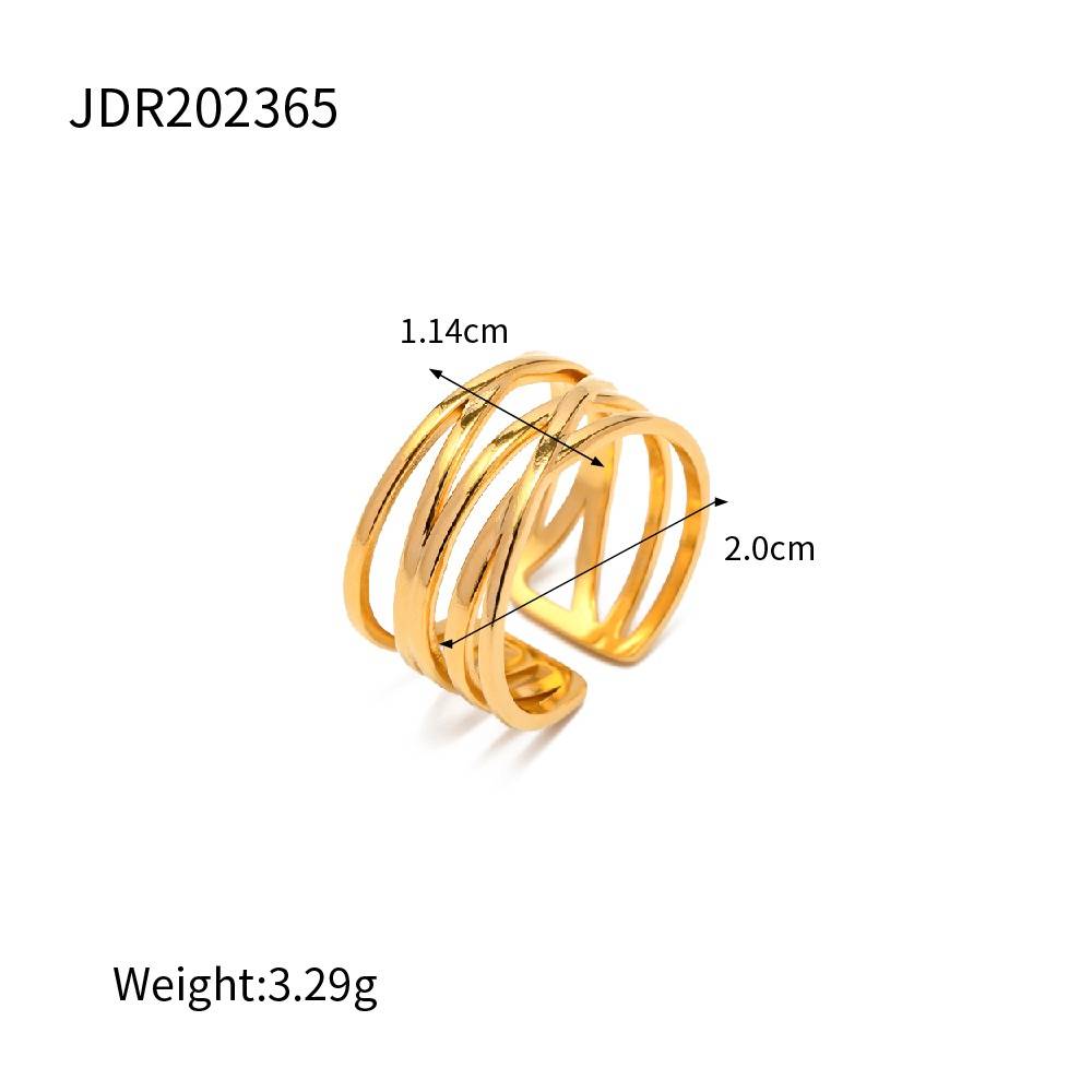 Gold Plated Daily Wear Aditi Layered Resizable Ring : JDR202365