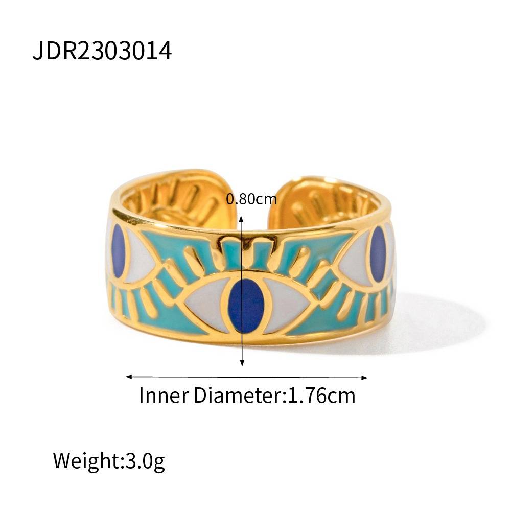 Gold Plated Daily Wear Evil Eye Resizable Ring : JDR2303014