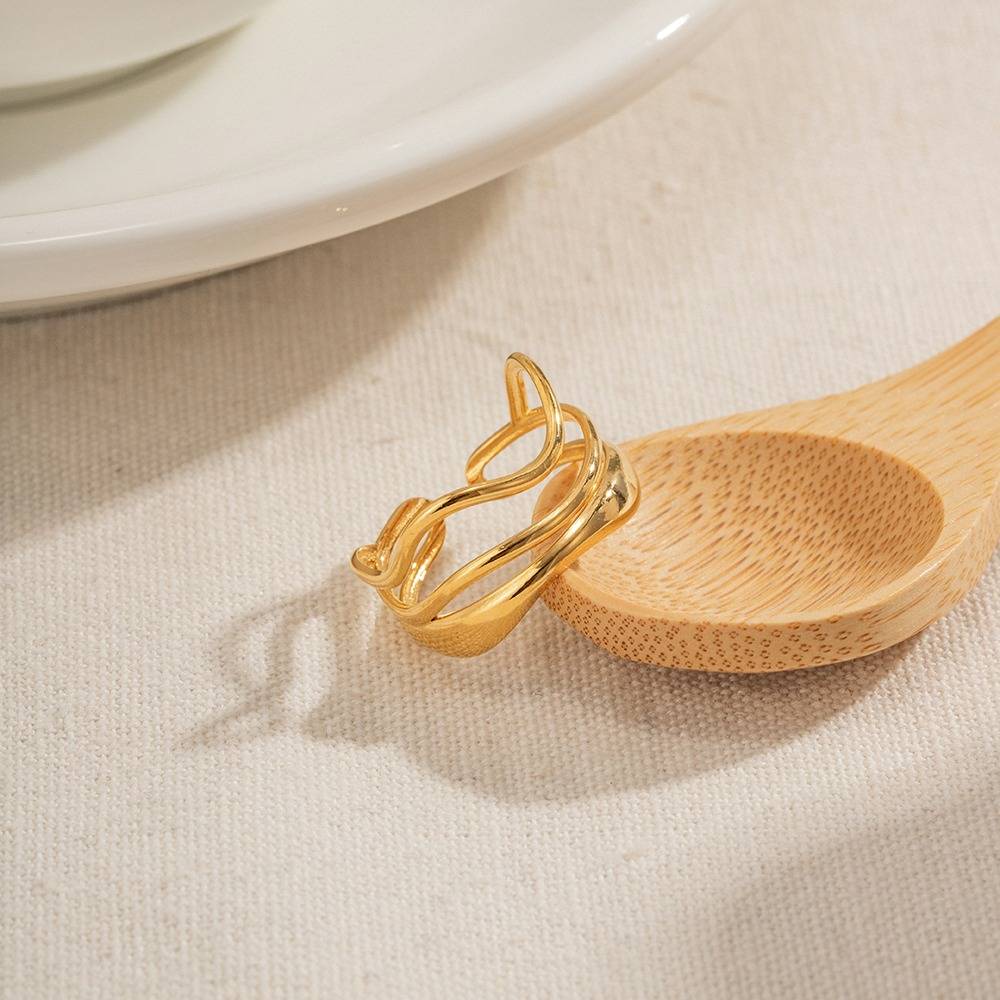 Gold Plated Daily Wear Margazhi Layered Resizable Ring : JDRW2305076