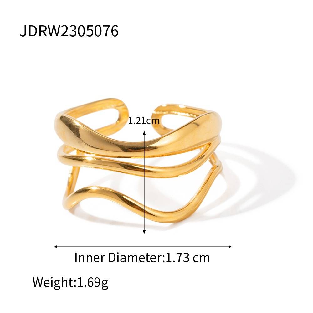Gold Plated Daily Wear Margazhi Layered Resizable Ring : JDRW2305076
