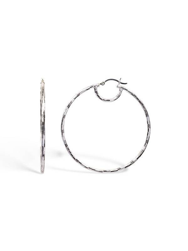 Diamond-Cut Round Hoops 50Mm : JE103972D50MDC