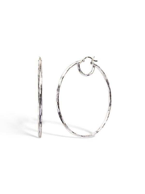 Diamond-Cut Round Hoops 50Mm : JE103972D50MDC