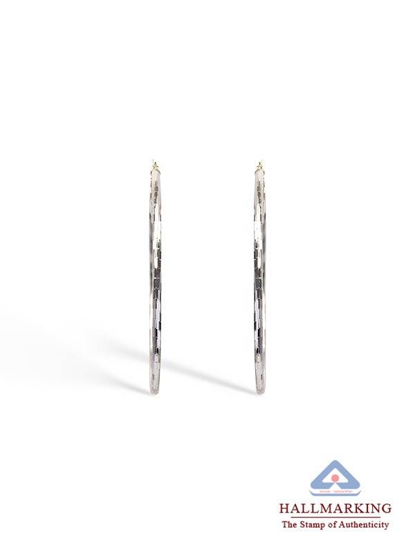 Diamond-Cut Round Hoops 50Mm : JE103972D50MDC