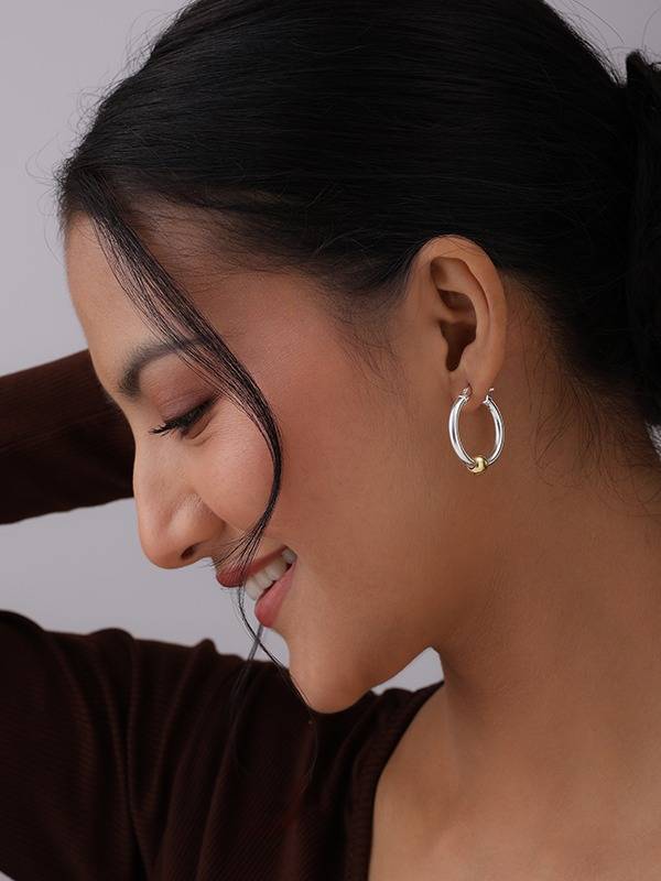 Two-Tone Hoops 25Mm : JE104176D25M2T