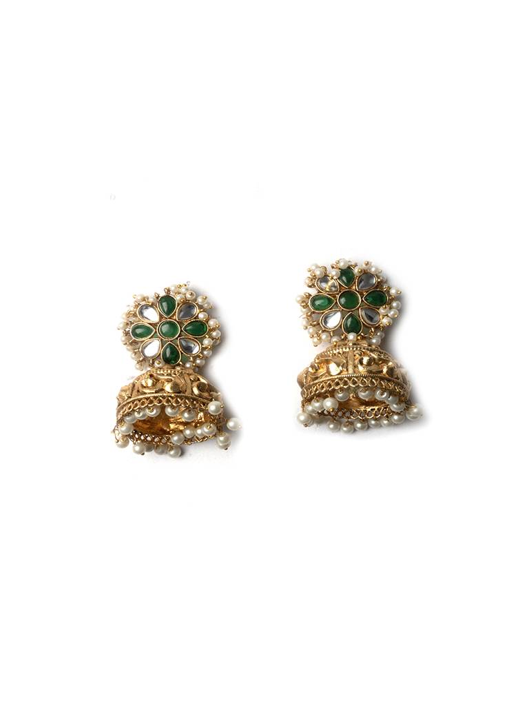 Â Exquisite Kundan Jhumki Earrings For Women With Intricate Detailing : JHM1