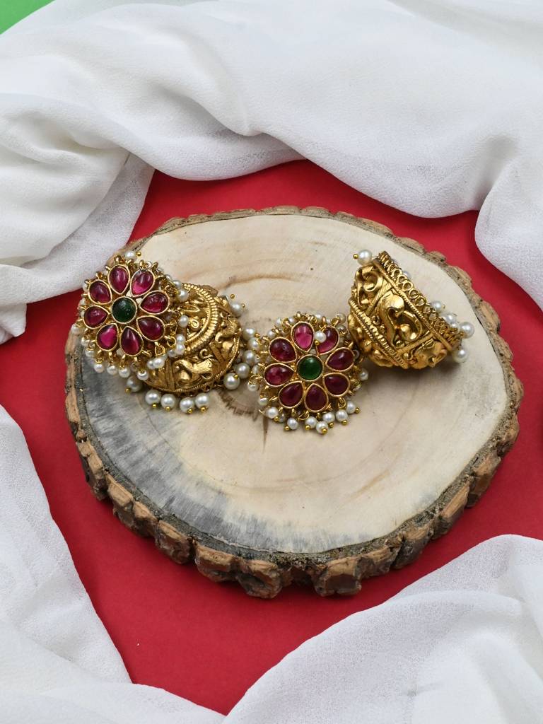 Â Exquisite Kundan Jhumki Earrings For Women With Intricate Detailing : JHM2