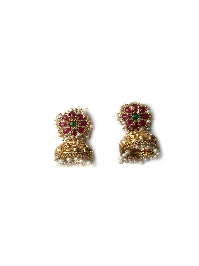Â Exquisite Kundan Jhumki Earrings For Women With Intricate Detailing : JHM2