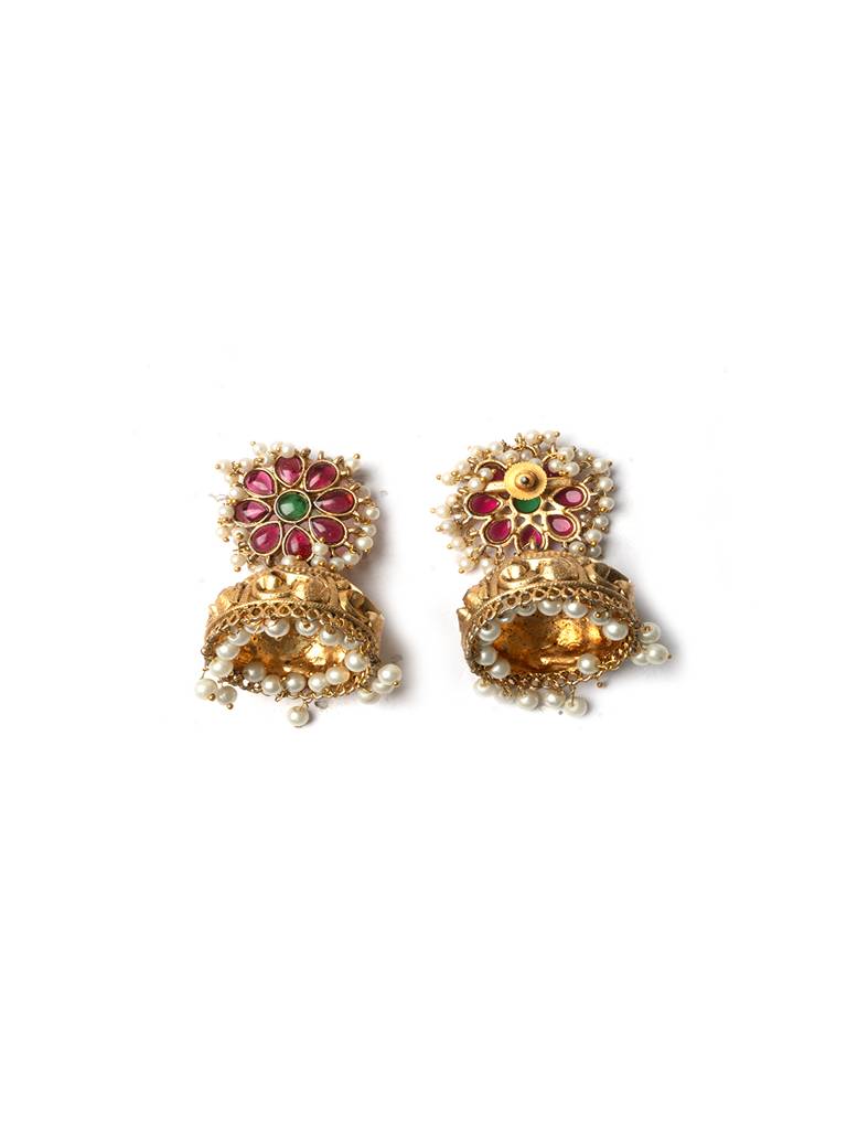 Â Exquisite Kundan Jhumki Earrings For Women With Intricate Detailing : JHM2