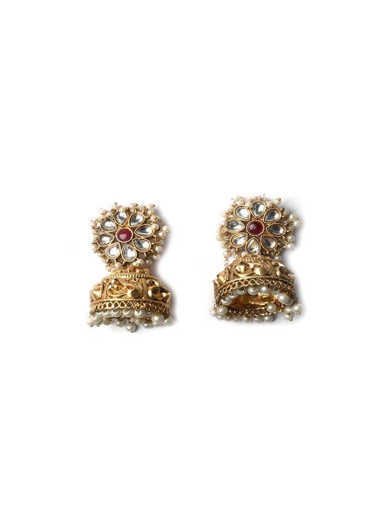 Â Exquisite Kundan Jhumki Earrings For Women With Intricate Detailing : JHM4