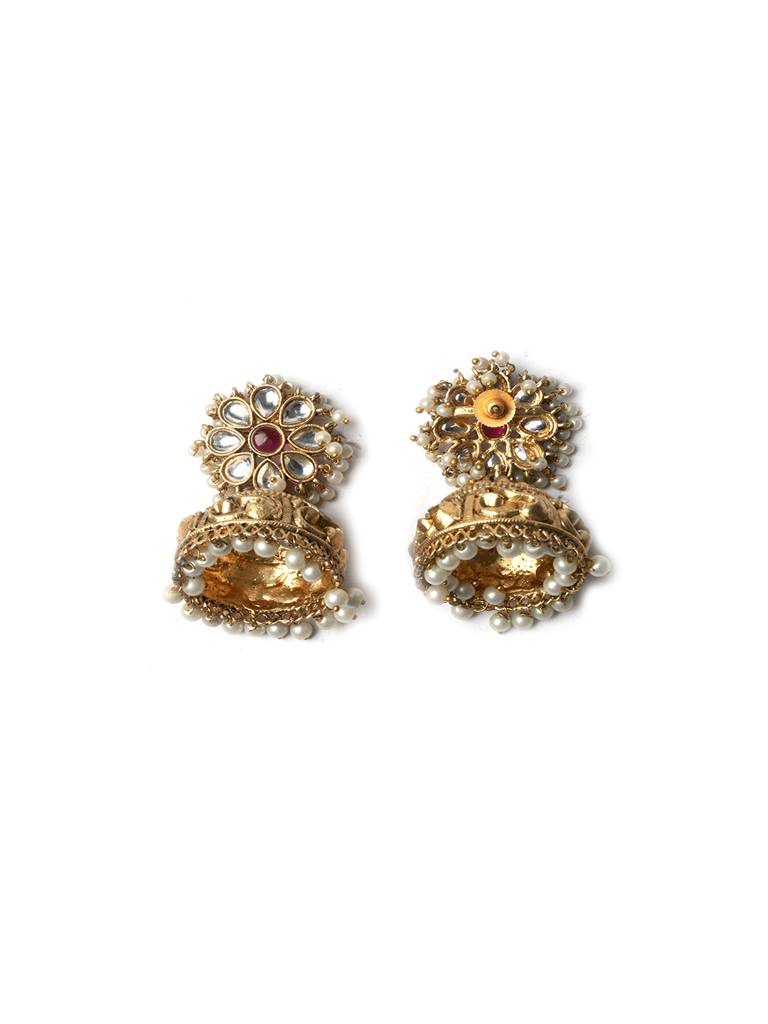 Â Exquisite Kundan Jhumki Earrings For Women With Intricate Detailing : JHM4