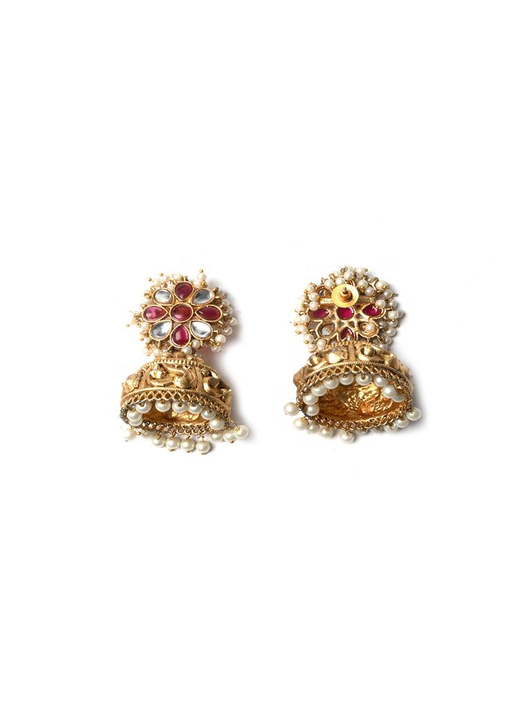 Â Exquisite Kundan Jhumki Earrings For Women With Intricate Detailing : JHM5
