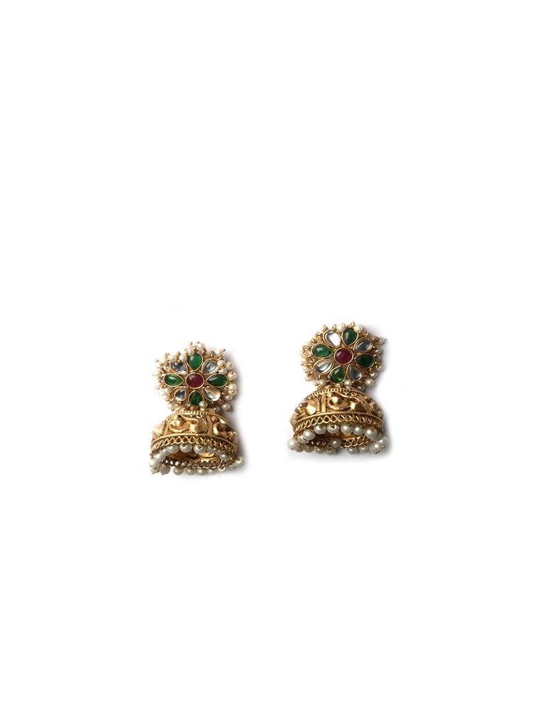 Â Exquisite Kundan Jhumki Earrings For Women With Intricate Detailing : JHM6