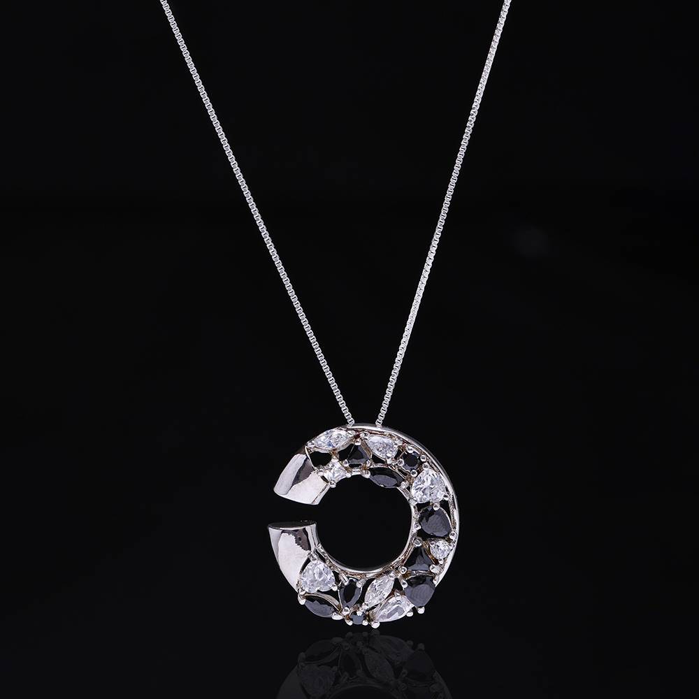 Sterling Silver Pendant With Cubic Zirconia : JMM72