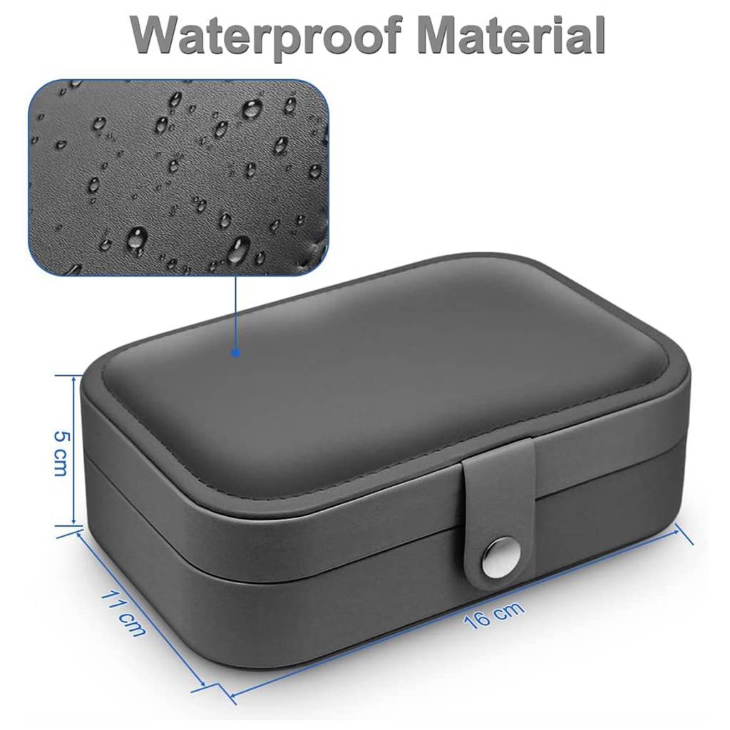 e Jewellery Organiser Box Black Leather Portable Big Size White Jewellery Storage Box Case With Dividers  : JOB-002-BLACK-JO-BOX