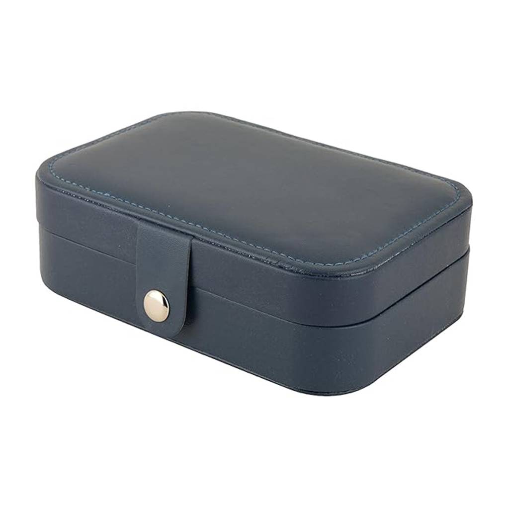 ewellery Organiser Box Blue Leather Portable Big Size Jewellery Storage Box Case With Dividers Contain : JOB-002-NAVYBLUE-JO-BOX