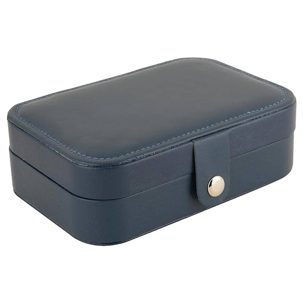 ewellery Organiser Box Blue Leather Portable Big Size Jewellery Storage Box Case With Dividers Contain : JOB-002-NAVYBLUE-JO-BOX