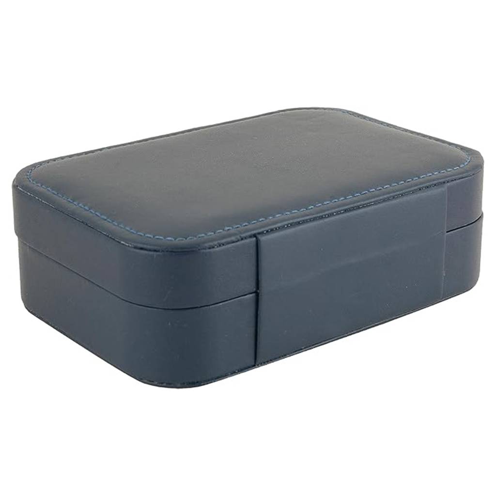 ewellery Organiser Box Blue Leather Portable Big Size Jewellery Storage Box Case With Dividers Contain : JOB-002-NAVYBLUE-JO-BOX