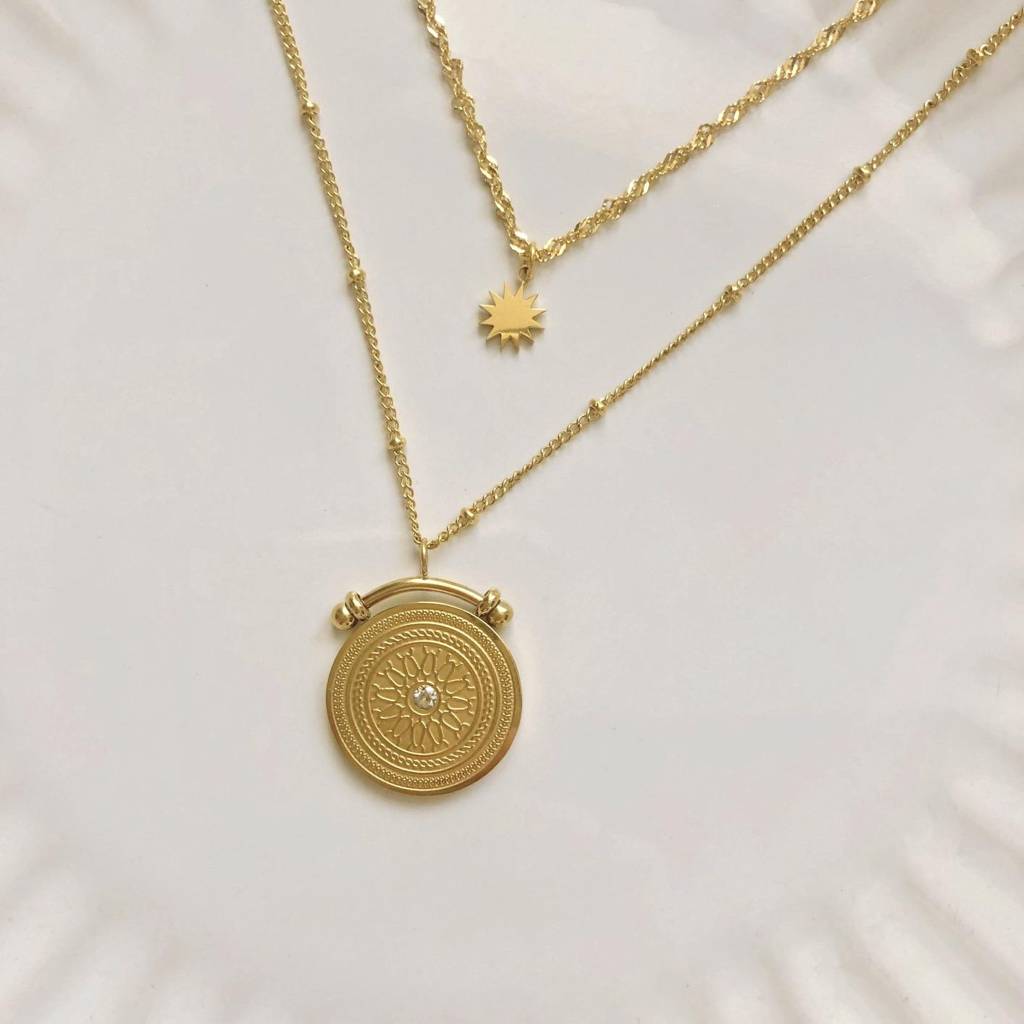 18Kt Gold Plated Roman Necklace, Julia