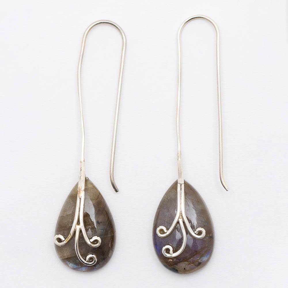 Multistone Geometric Earrings with Smoky Quartz, Rainbow Moonstone, Black Onyx, and Labradorite Rhodium on Silver Multistone Geometric Earrings with Smoky Quartz, Rainbow Moonstone, Black Onyx, and Labradorite Rhodium on Silver