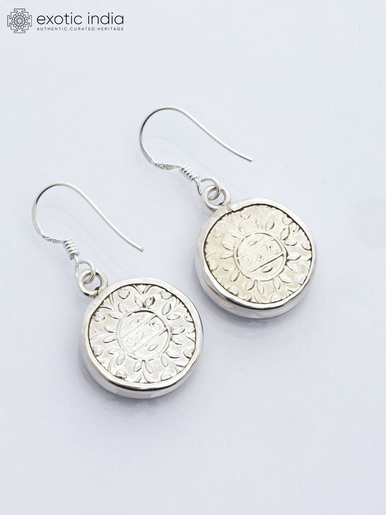 Sterling Silver Hook Earrings With Lord Hanuman : JXF30