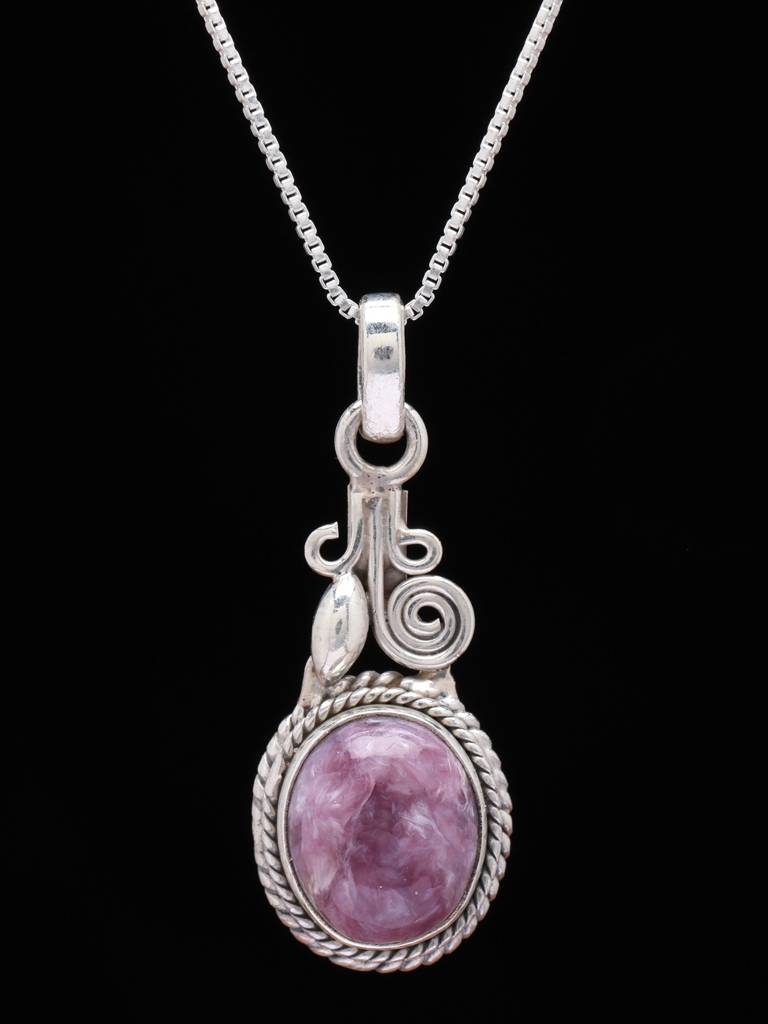 Sterling Silver Pendant With Oval Shape Sugilite : JYO66