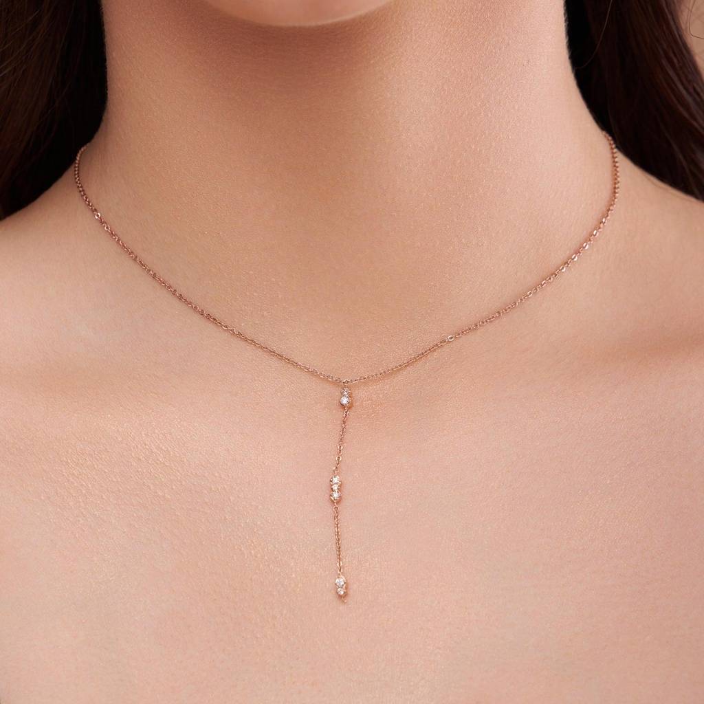 18K Gold Vermeil Constellation Y-Shaped Necklace : KNC0007-Gold
