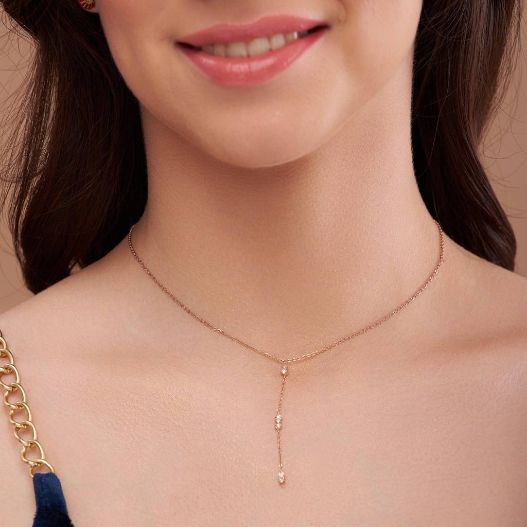 18K Gold Vermeil Constellation Y-Shaped Necklace : KNC0007-Gold