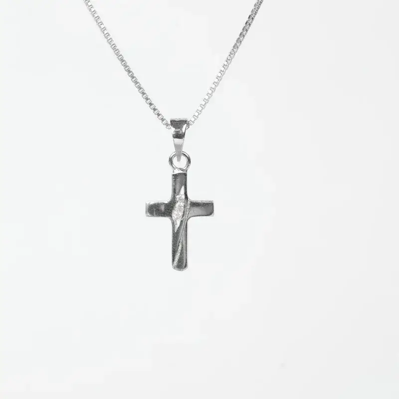 Pure 925 Silver Minimal Cross Pendant For Men & Women : SP-40