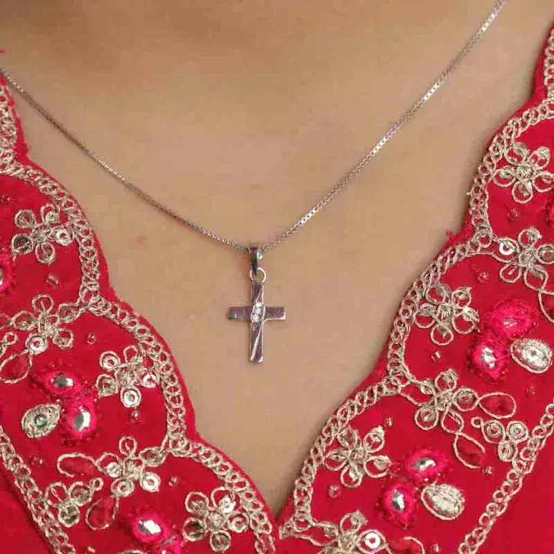 Pure 925 Silver Minimal Cross Pendant For Men & Women : SP-40