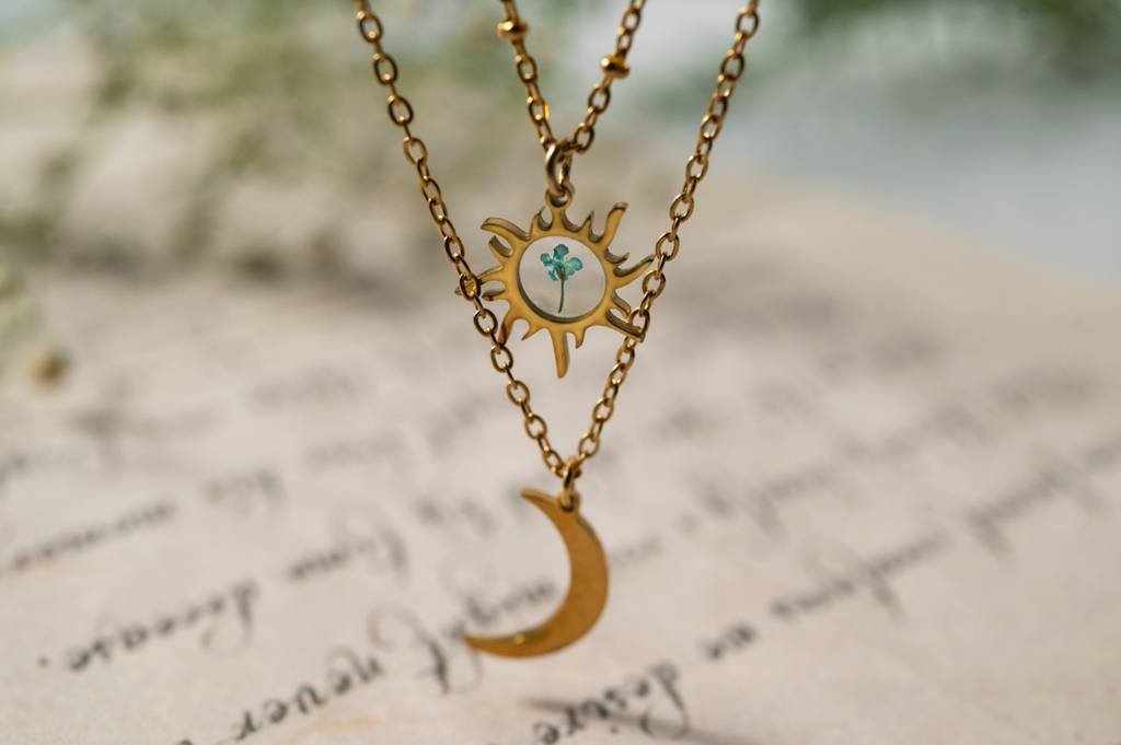 Night And Day Floral Necklace - Iris : LA-ND-IN