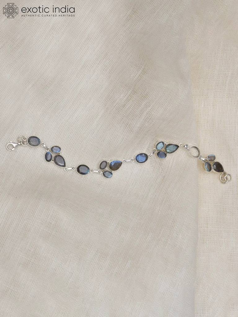 Faceted Labradorite Gemstone Sterling Silver Bracelet : LDD137