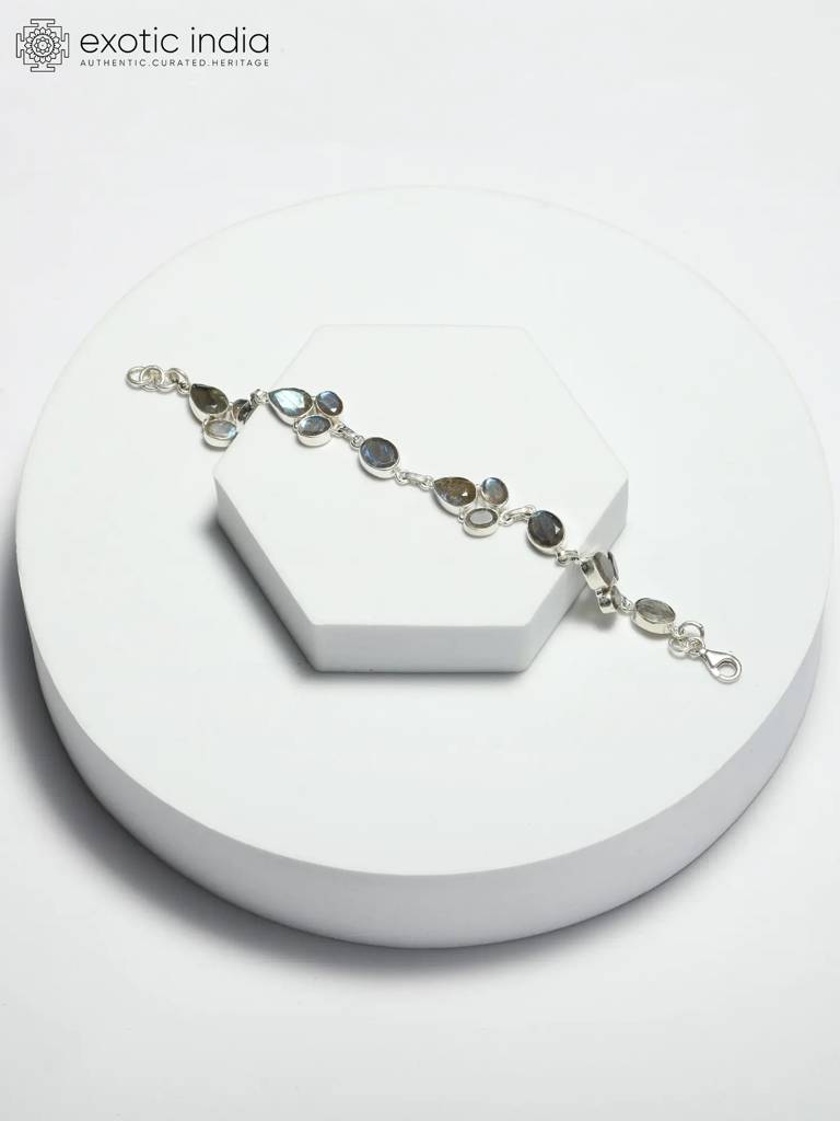 Faceted Labradorite Gemstone Sterling Silver Bracelet : LDD137