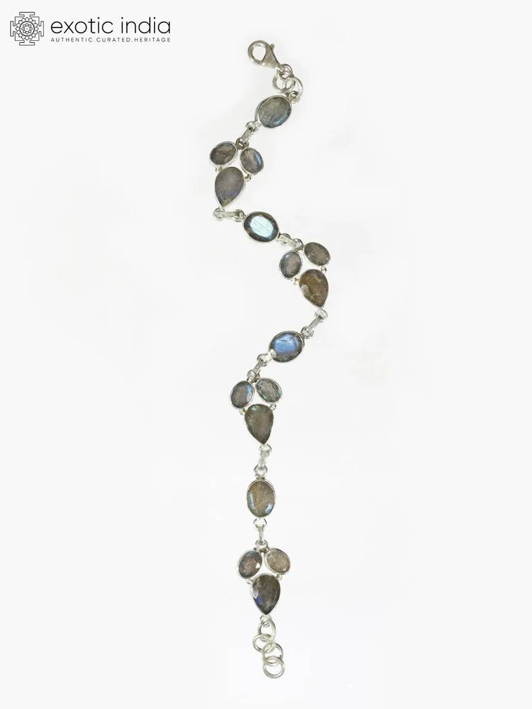 Faceted Labradorite Gemstone Sterling Silver Bracelet : LDD137