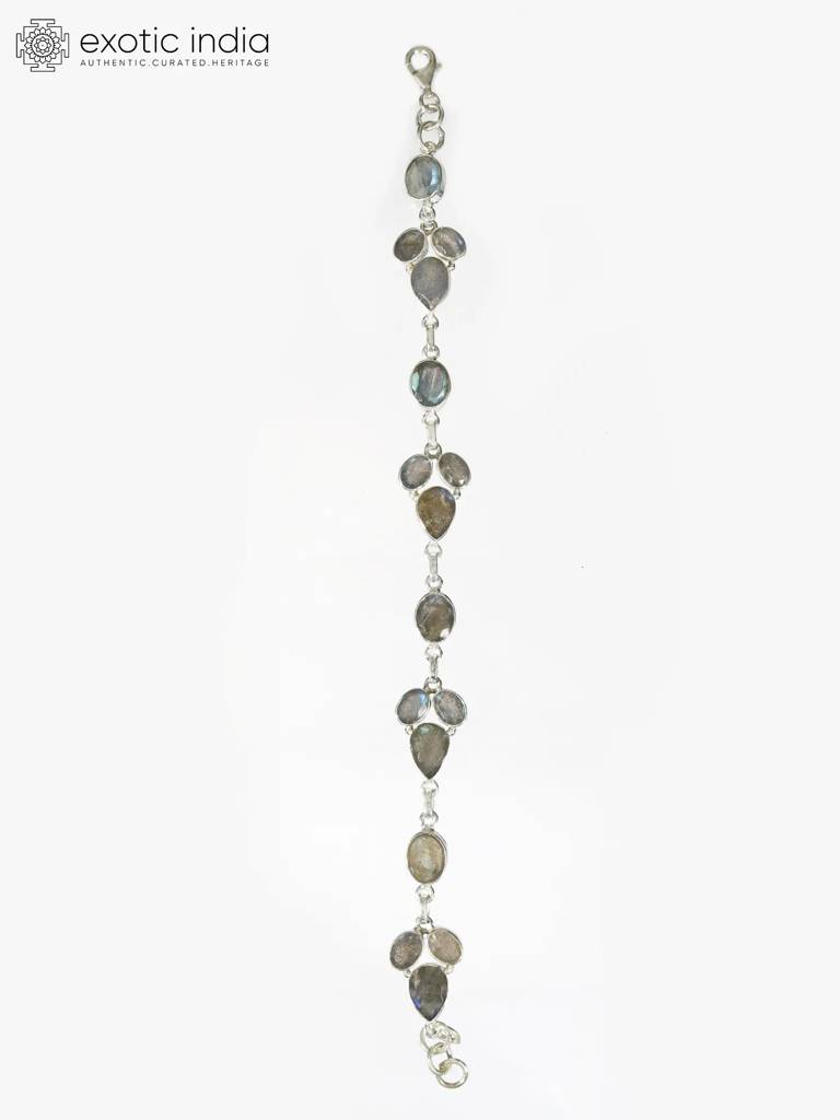 Faceted Labradorite Gemstone Sterling Silver Bracelet : LDD137