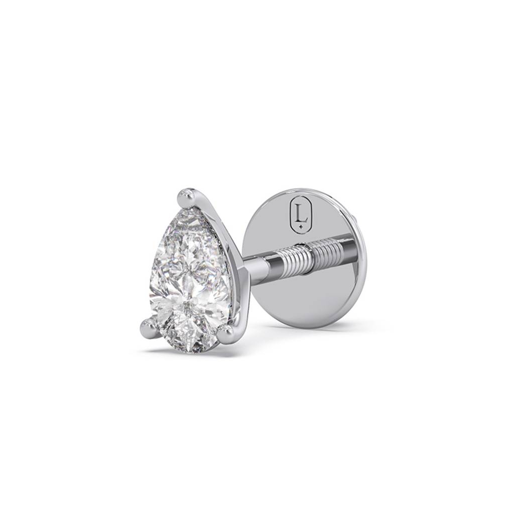 Pear Cut Cvd Diamond 14K Yellow Gold Stud Earrings For Women | Bis Hallmark And Igi Certified Vvs Vs Ef Lab Grown  : LJ-E00169