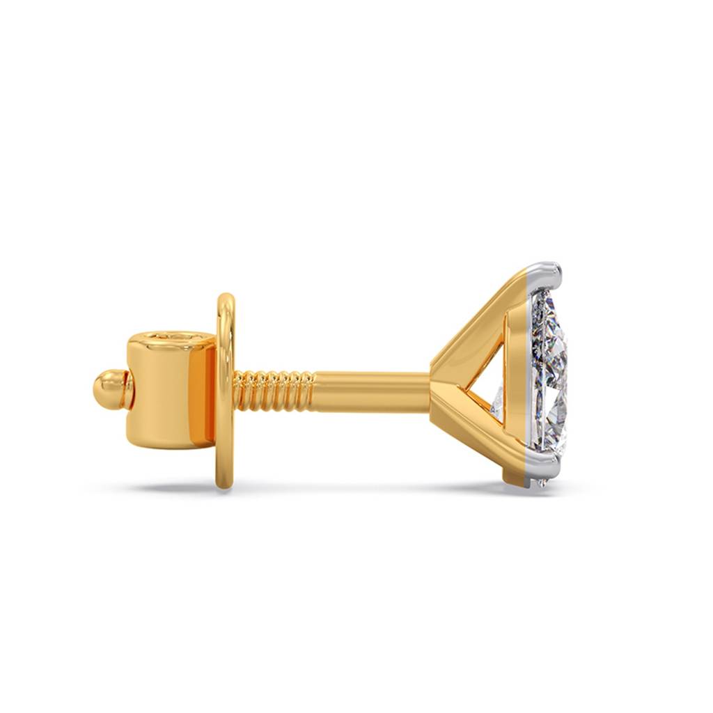 Pear Cut Cvd Diamond 14K Yellow Gold Stud Earrings For Women | Bis Hallmark And Igi Certified Vvs Vs Ef Lab Grown  : LJ-E00169