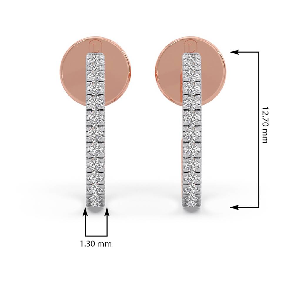 14K Yellow Gold Bis Hallmarked Pure Gold And Cvd Diamond Half Hoop Earrings For Women | Fine Jewelry Gifting For B : LJ-E00263
