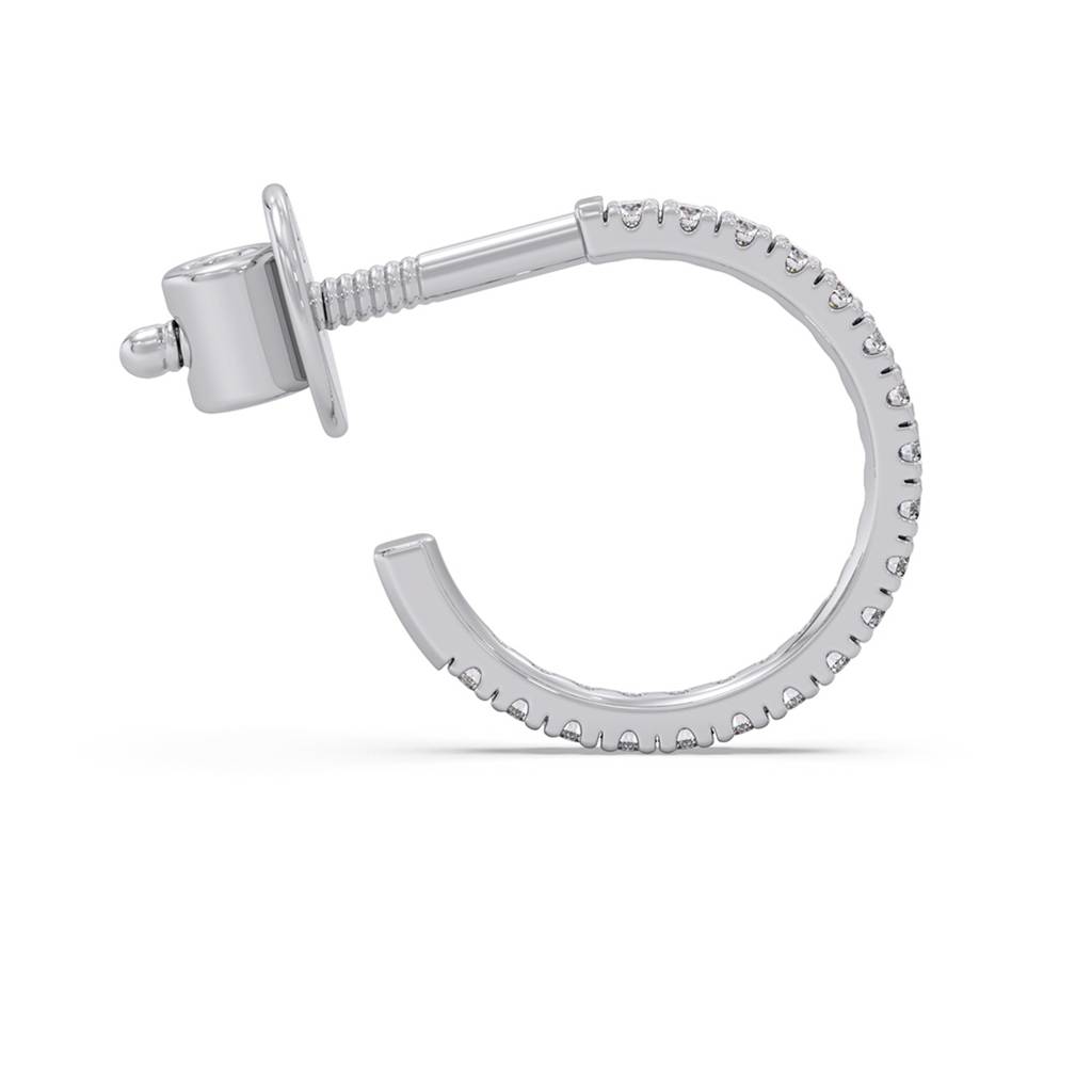 14K Yellow Gold Bis Hallmarked Pure Gold And Cvd Diamond Half Hoop Earrings For Women | Fine Jewelry Gifting For B : LJ-E00263