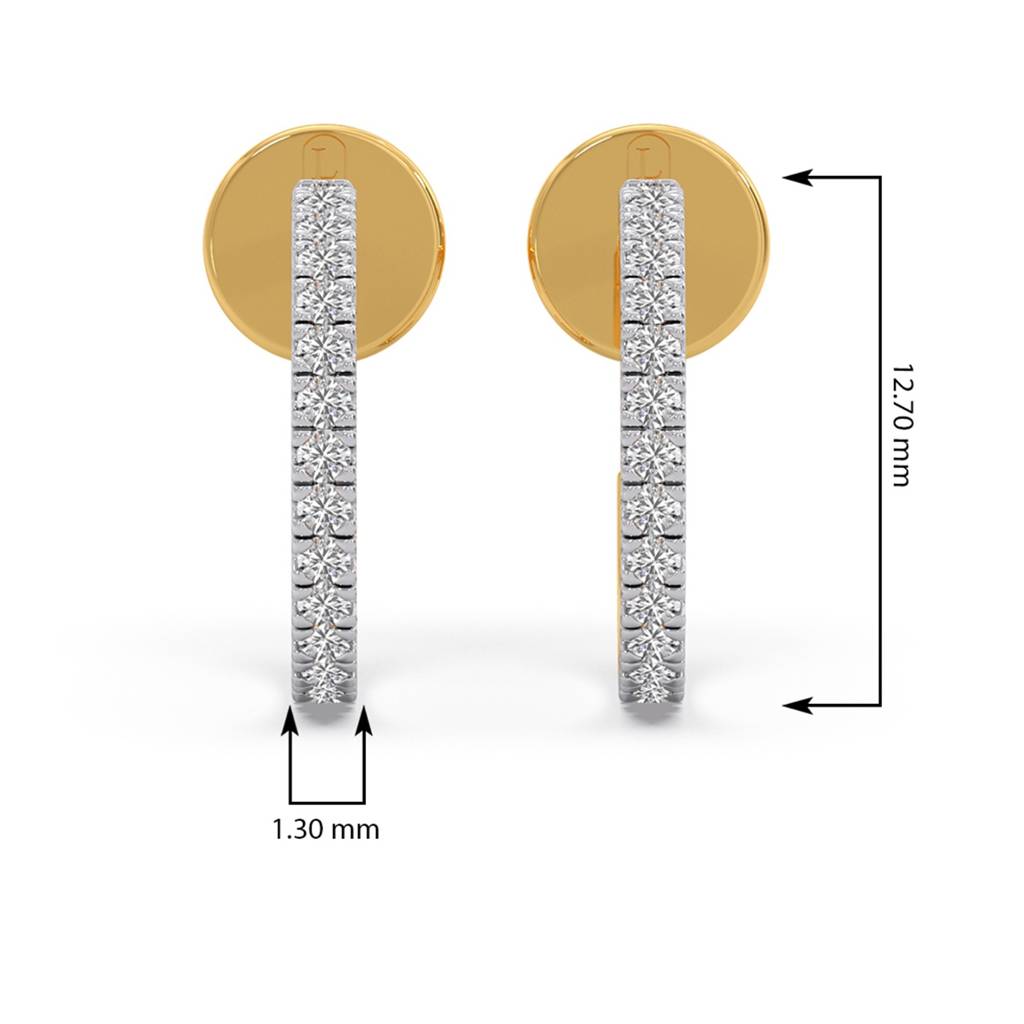14K Yellow Gold Bis Hallmarked Pure Gold And Cvd Diamond Half Hoop Earrings For Women | Fine Jewelry Gifting For B : LJ-E00263