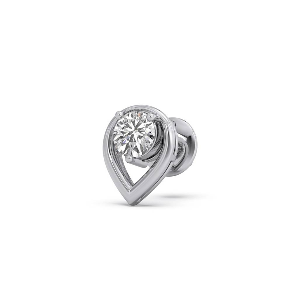 Majesty Round Solitaire Stud Earrings Yellow Gold And 0.295 Ct Lab Grown Diamond Earring For Women| Stud Earrings  : LJ-E00397