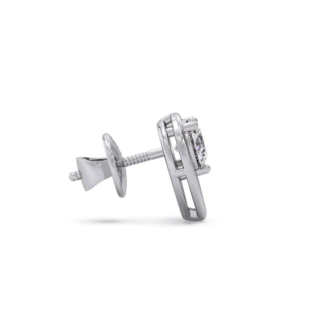Majesty Round Solitaire Stud Earrings Yellow Gold And 0.295 Ct Lab Grown Diamond Earring For Women| Stud Earrings  : LJ-E00397