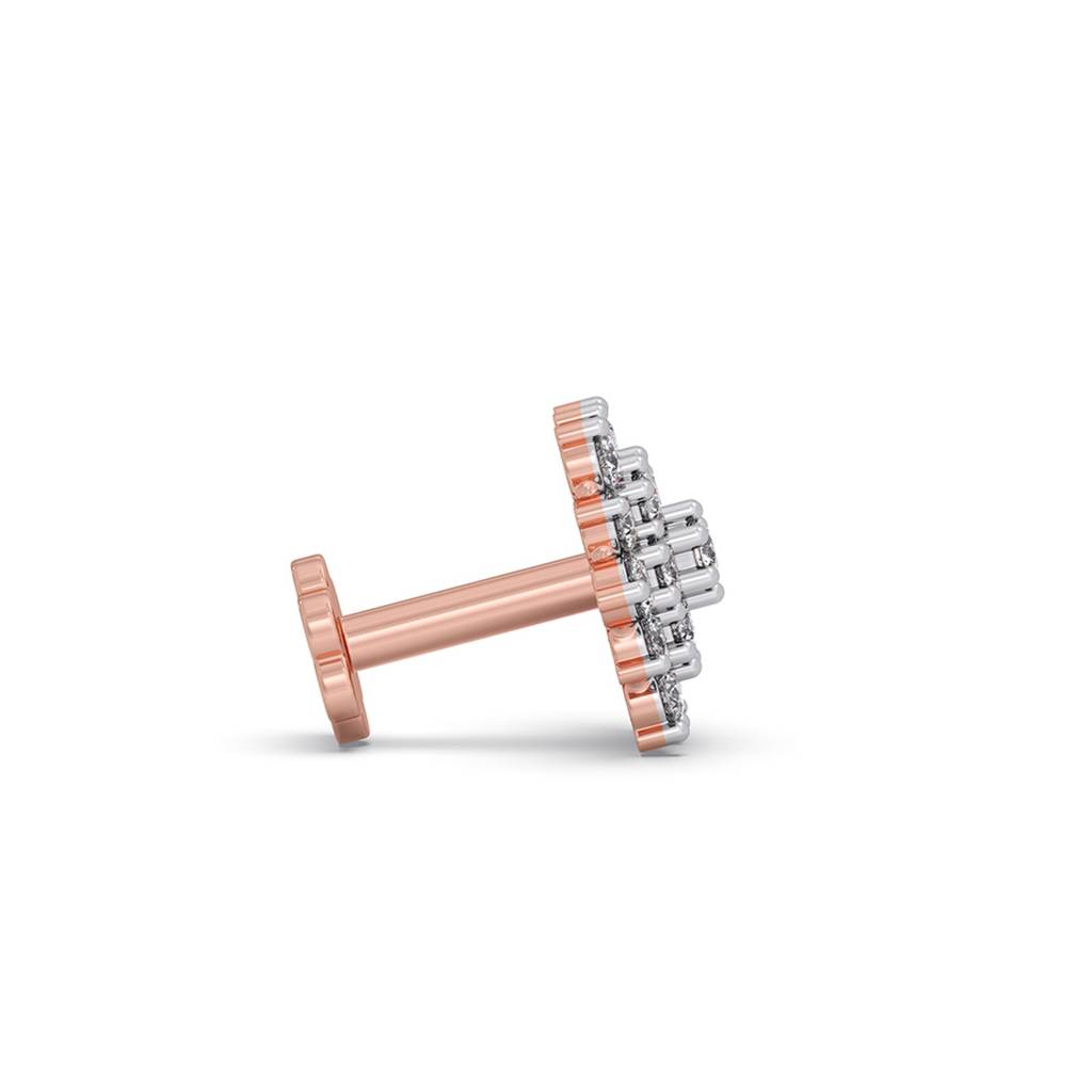 Flower Vvs-Vs Ef Lab Grown Diamond Cluster Stud Earrings | Bis Hallmark And Igi Certificate | South Screw | For Wo : LJ-E00622