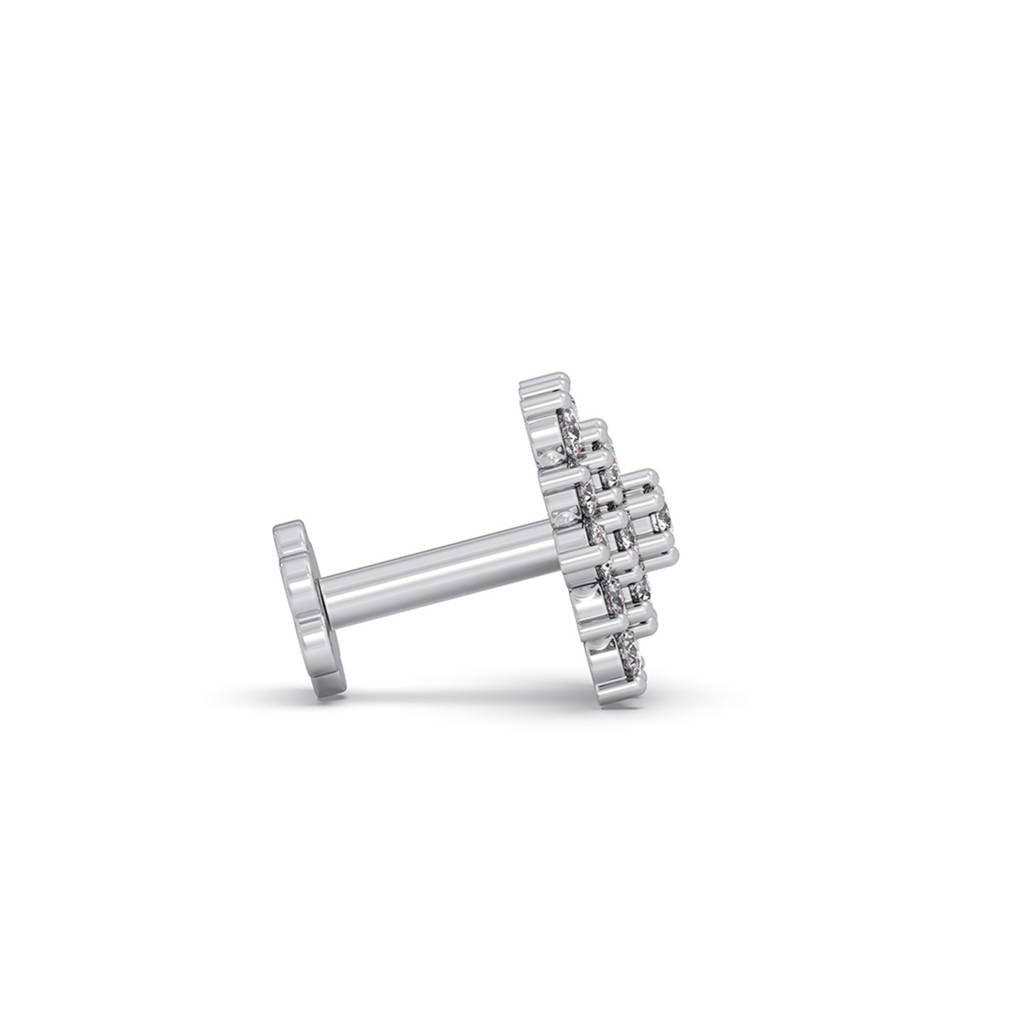 Flower Vvs-Vs Ef Lab Grown Diamond Cluster Stud Earrings | Bis Hallmark And Igi Certificate | South Screw | For Wo : LJ-E00622