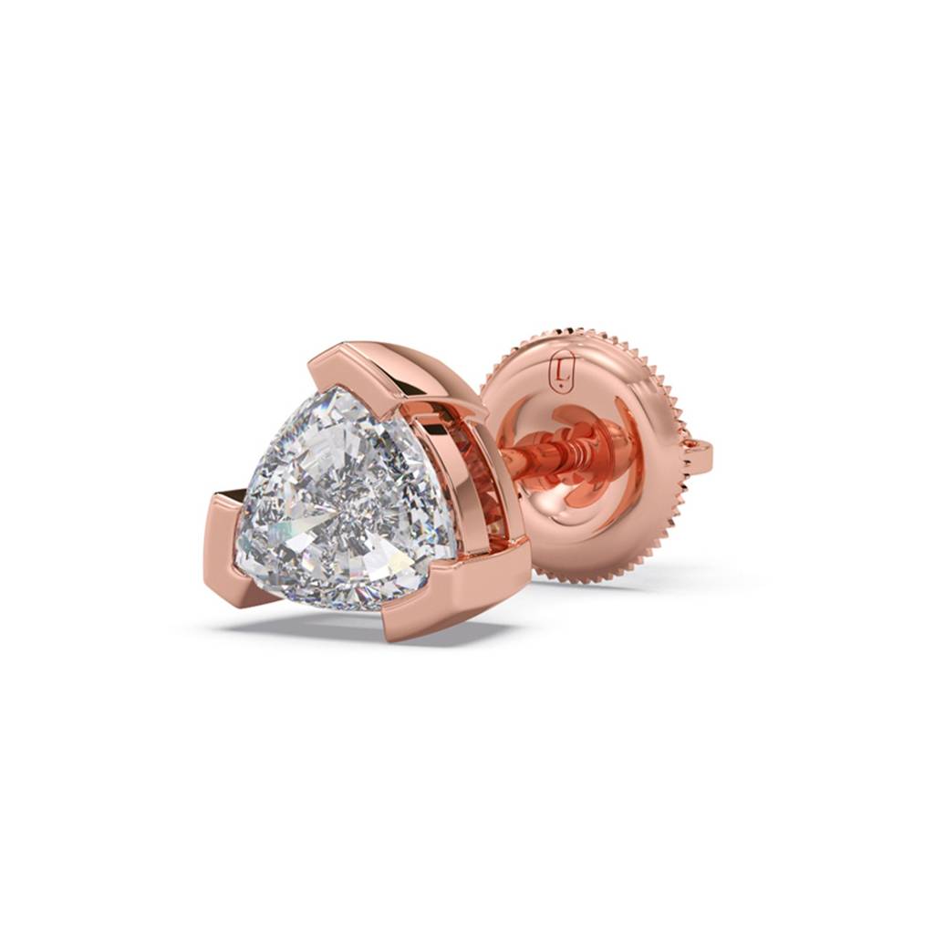 Split Trillion Cut Diamond Men'S Single Ear Stud Earring | Bombay Screw | Certified Lab Grown Diamond | Bis Hallma : LJ-ME0004