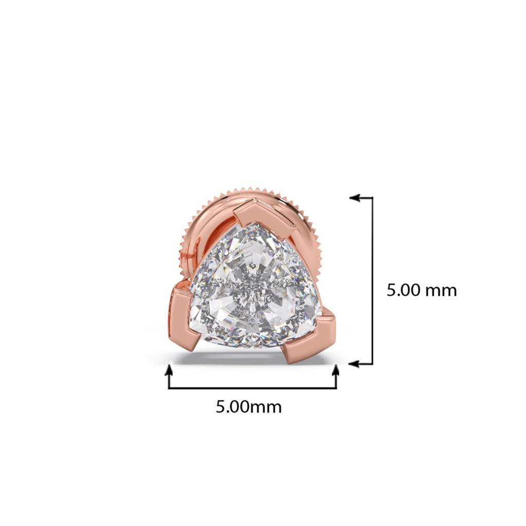 Split Trillion Cut Diamond Men'S Single Ear Stud Earring | Bombay Screw | Certified Lab Grown Diamond | Bis Hallma : LJ-ME0004